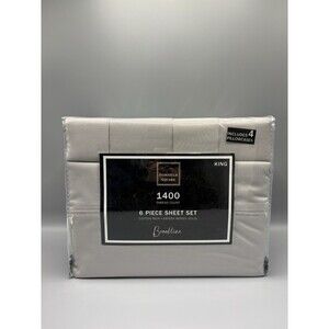 Fairfield Square Light Grey 1400 Thread Count 6 Pc. Sheet Set, King New